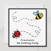 Invitation personnalisée de Ladybird et Bumblebee (Devant)