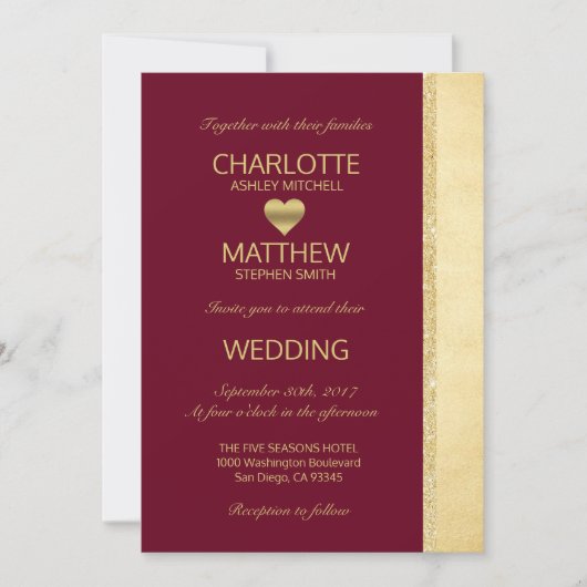 Invitation personnalisée de mariage de automne (Devant)