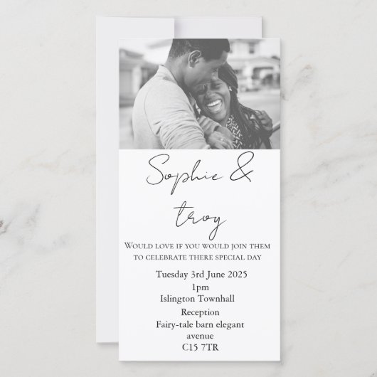 invitation personnalisée de mariage photo (Devant)