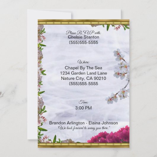 Invitation Personnalisée de Mise en Garde de Date (Dos)