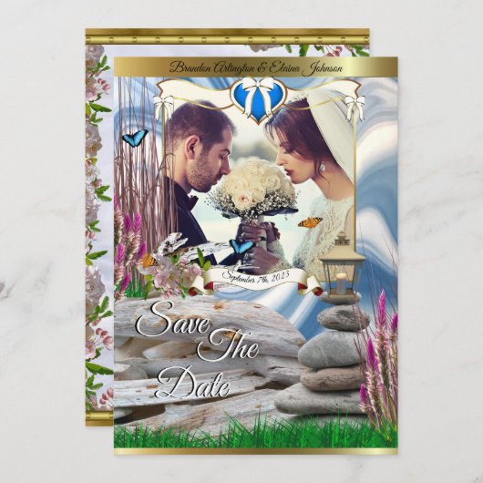 Invitation Personnalisée de Mise en Garde de Date (Devant / Derrière)