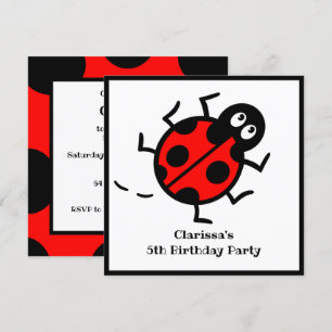 Invitation personnalisée de Motif Ladybird