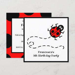 Invitation personnalisée de Motif Ladybird