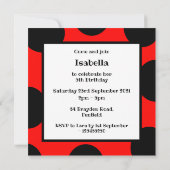 Invitation personnalisée de Motif Ladybird (Dos)