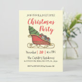 Invitation personnalisée de Noël Vintage (Debout devant)