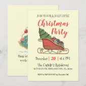 Invitation personnalisée de Noël Vintage (Devant / Derrière)