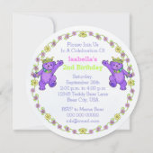 Invitation personnalisée de Princess Bear 2e anniv (Dos)