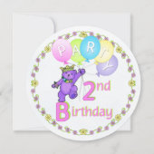 Invitation personnalisée de Princess Bear 2e anniv (Devant)
