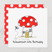 Invitation personnalisée de toadstool et de libell (Devant / Derrière)