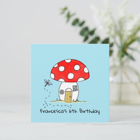 Invitation personnalisée de toadstool et de libell (Debout devant)