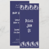 Invitation personnalisée déco bleu blanc Voile mar (Devant / Derrière)