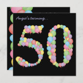 Invitation personnalisée des ballons du 50e annive (Devant / Derrière)