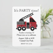 Invitation personnalisée des camions de pompiers (Debout devant)