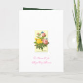 Invitation personnalisée des Roses botaniques rose (Dos)