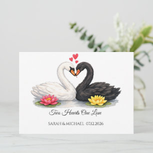 Invitation personnalisée Deux cœurs un amour pour