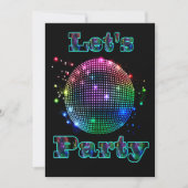 Invitation personnalisée Disco Ball Let's Party (Devant)