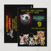 Invitation personnalisée drôle de chat Kitty Scien (Devant / Derrière)