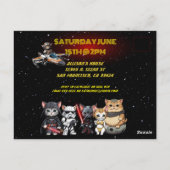 Invitation personnalisée drôle de chat Kitty Scien (Dos)
