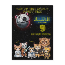 Invitation personnalisée drôle de chat Kitty Scien