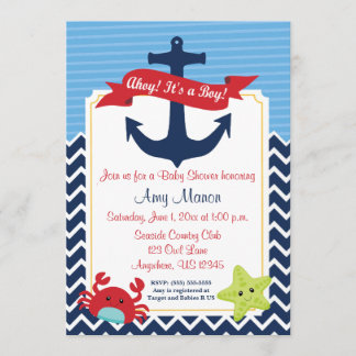 Invitation personnalisée du Baby shower de garçons