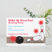 Invitation personnalisée du Bowling Alley Party (Debout devant)