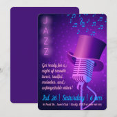 Invitation personnalisée du club de jazz avec micr (Devant / Derrière)