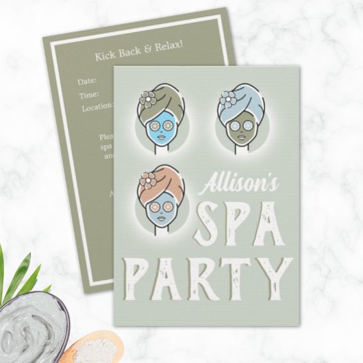 Invitation personnalisée du jour du spa - fête d'a