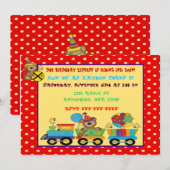 Invitation personnalisée du train d'anniversaire (Devant / Derrière)