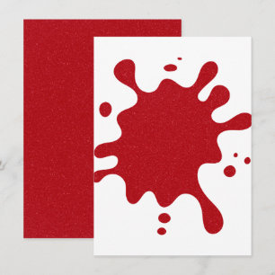 Invitation personnalisée éclaboussure blanc et rou