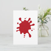 Invitation personnalisée éclaboussure rouge tomate (Debout devant)