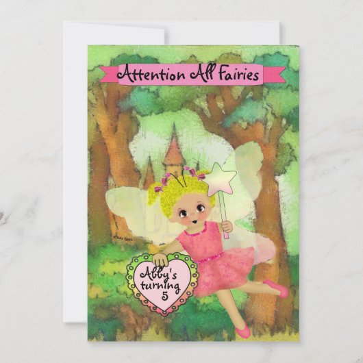 Invitation personnalisée Fairy Party (Devant)