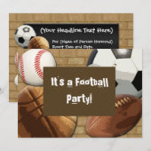 Invitation personnalisée, fête sportive, anniversa (Devant / Derrière)