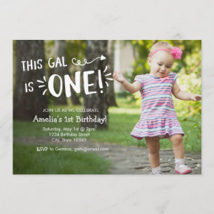 Invitation personnalisée Fille photo complète prem