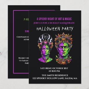 Invitation personnalisée Halloween Frankenstein Po