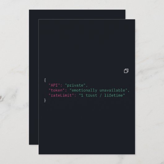Invitation personnalisée inspirée du code noir (Devant / Derrière)