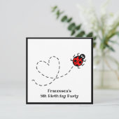 Invitation personnalisée Ladybird (Debout devant)