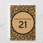 Invitation personnalisée Leopard 21e anniversaire (Dos)