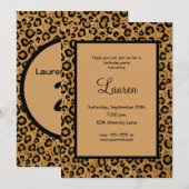 Invitation personnalisée Leopard 21e anniversaire (Devant / Derrière)
