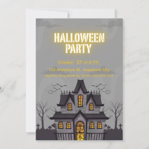INVITATION PERSONNALISÉE MAISON HANTÉE HALLOWEEN