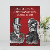 Invitation personnalisée Mariage Grunge Skull Coup (Debout devant)