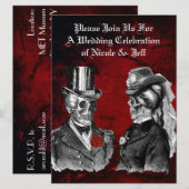 Invitation personnalisée Mariage Grunge Skull Coup (Devant / Derrière)