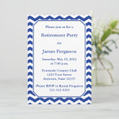 Invitation personnalisée moderne Chevron - Bleu de (Debout devant)