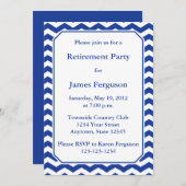 Invitation personnalisée moderne Chevron - Bleu de (Devant / Derrière)