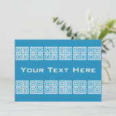 Invitation personnalisée Motif grec (Debout devant)