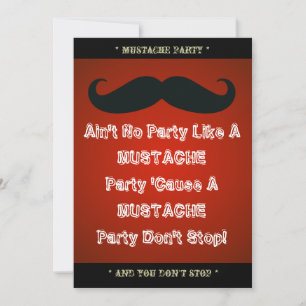 Invitation personnalisée Mustache Theme Party