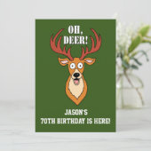 Invitation personnalisée Oh Deer 70e anniversaire (Debout devant)