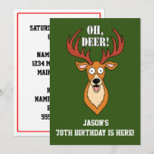 Invitation personnalisée Oh Deer 70e anniversaire (Devant / Derrière)