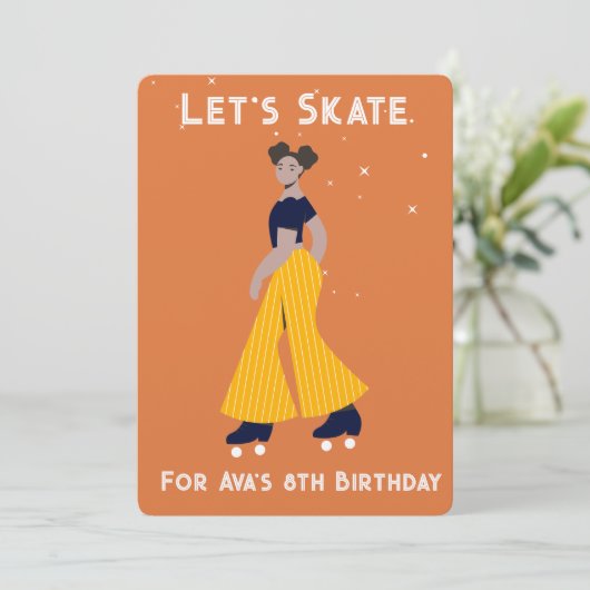 Invitation personnalisée - Patinage à roulettes fê (Debout devant)