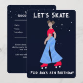 Invitation personnalisée - Patinage à roulettes fê (Devant / Derrière)
