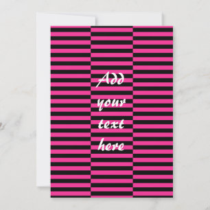 Invitation personnalisée Pink & Black Stripes